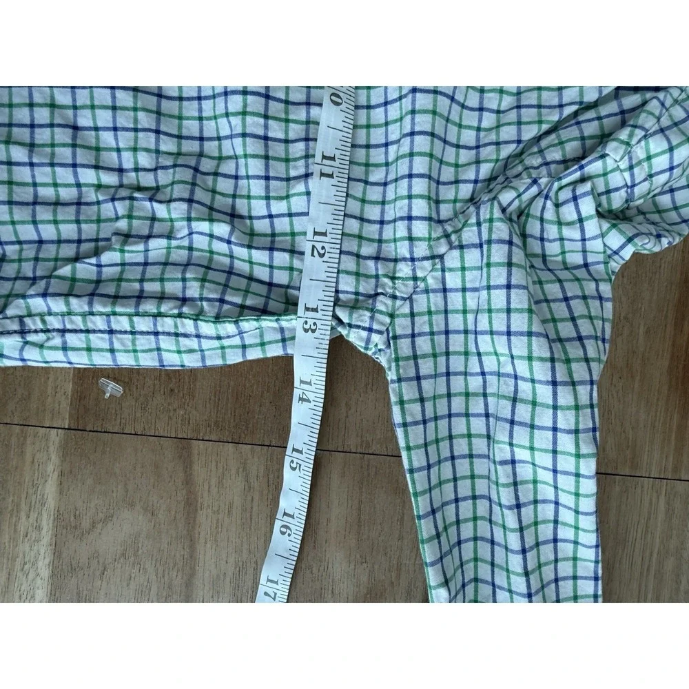 Ralph Lauren Toddler Boys Plaid Button Down Shirt White Blue Green Size 3T